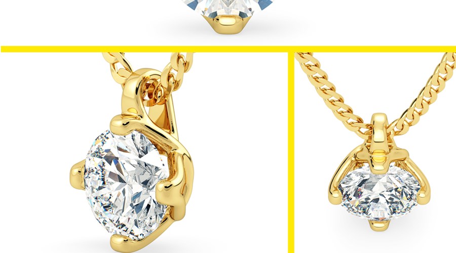 5 Solitaire Yellow Gold Pendants