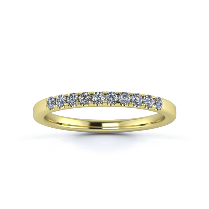 18K Yellow Gold 1.8mm Quarter Micro Diamond Set Ring Quality Diamonds