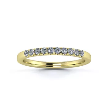 18K Yellow Gold 1.8mm Quarter Micro Diamond Set Ring