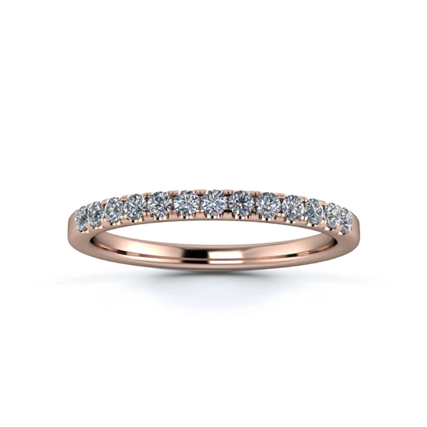 18K Rose Gold 1.8mm One Third Micro Diamond Set Ring