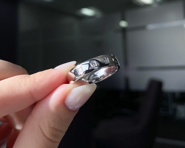 Platinum 5mm Carrie Cut Flush Diamond Set Ring