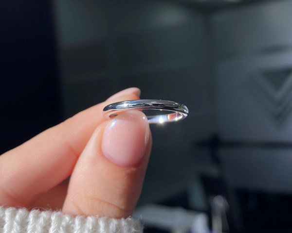 9K White Gold 2mm Traditional D Shape Medium Weight Wedding Ring