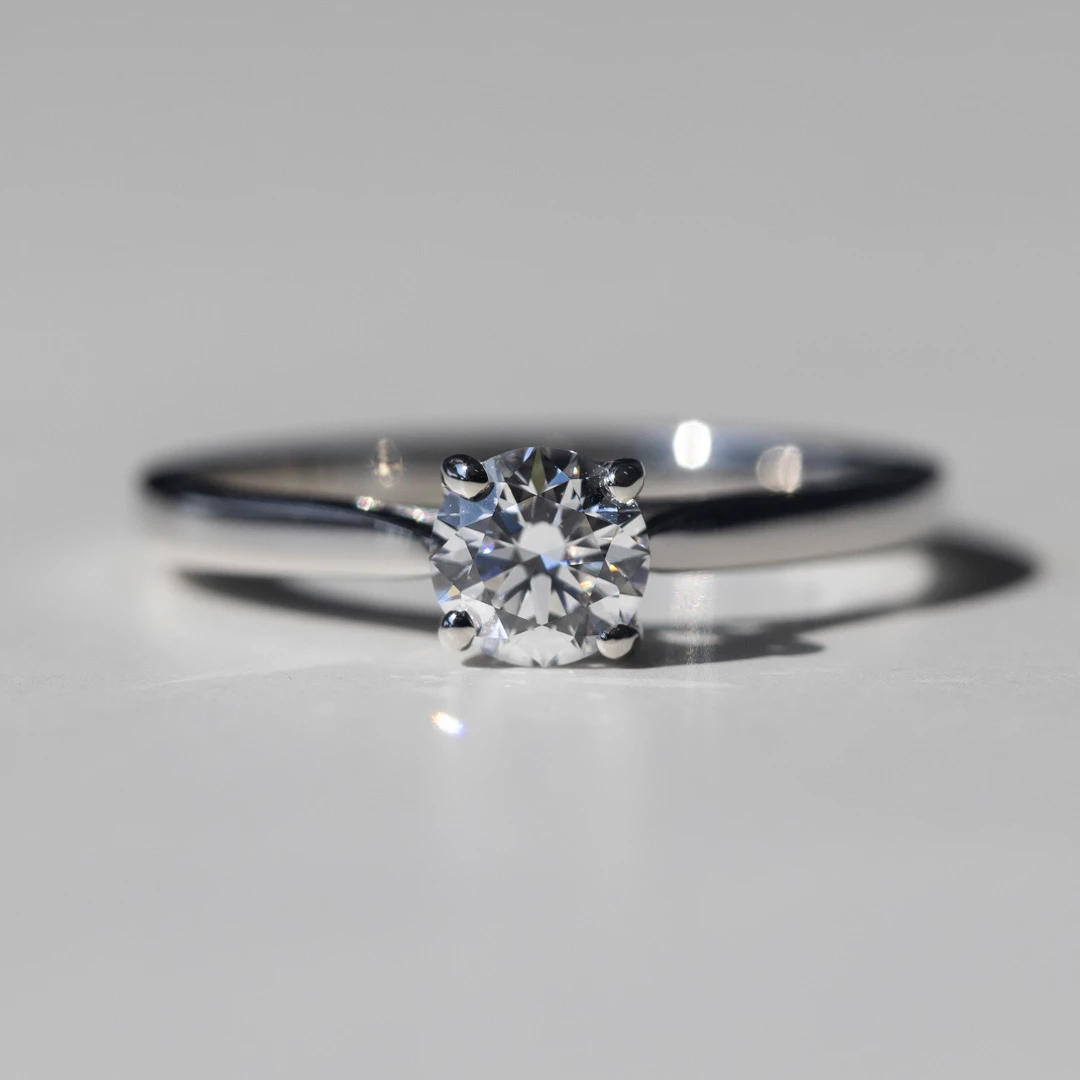 0.51ct Lab-Grown Round Brilliant Cuore Diamond Ring in Platinum