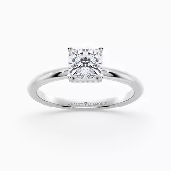 Cushion Liraz Hidden Halo Diamond Ring in Platinum