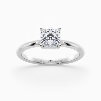 Cushion Liraz Hidden Halo Diamond Ring in Platinum 950