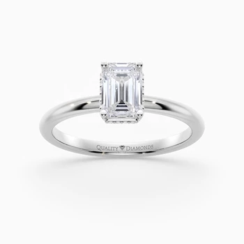 Emerald Liraz Hidden Halo Diamond Ring in Platinum