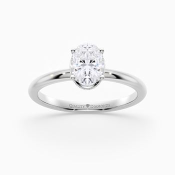 Oval Liraz Hidden Halo Diamond Ring in Platinum 950