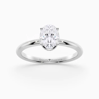 Oval Liraz Hidden Halo Diamond Ring in Platinum
