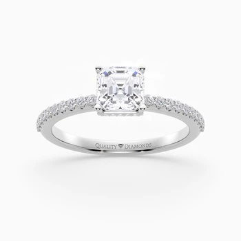 Diamond Set Asscher Liraz Hidden Halo Diamond Ring in Platinum