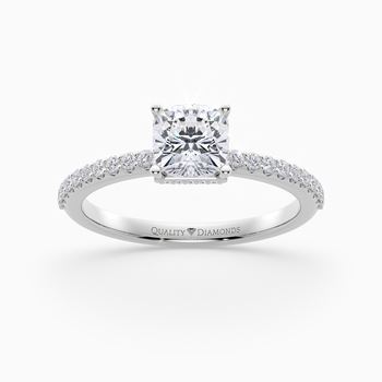 Diamond Set Cushion Liraz Hidden Halo Diamond Ring in Platinum 950