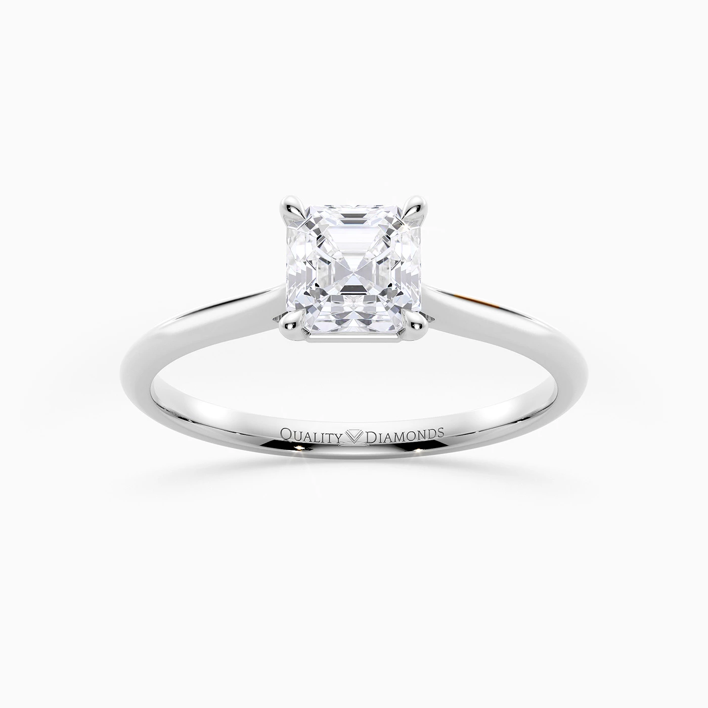 Asscher Carys Diamond Ring in Palladium