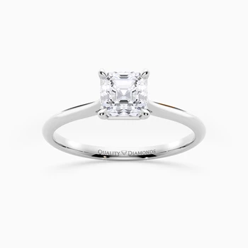 Asscher Carys Diamond Ring in Platinum