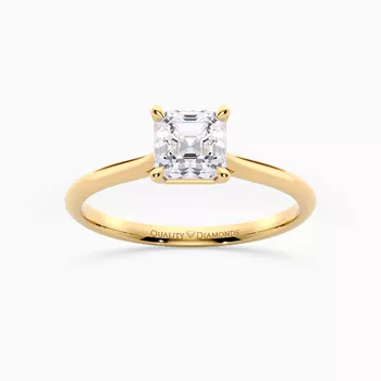 Asscher Carys Diamond Ring in 9K Yellow Gold