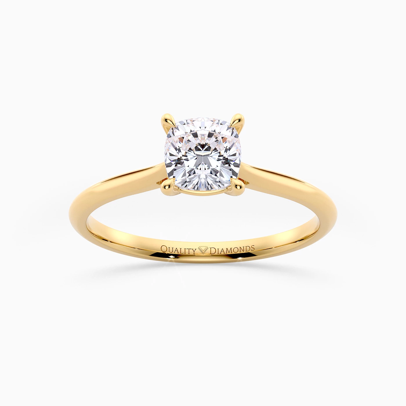 Cushion Carys Diamond Ring in 18K Yellow Gold