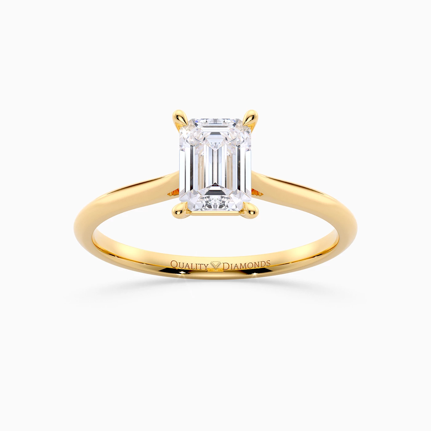 Emerald Carys Diamond Ring in 18K Yellow Gold
