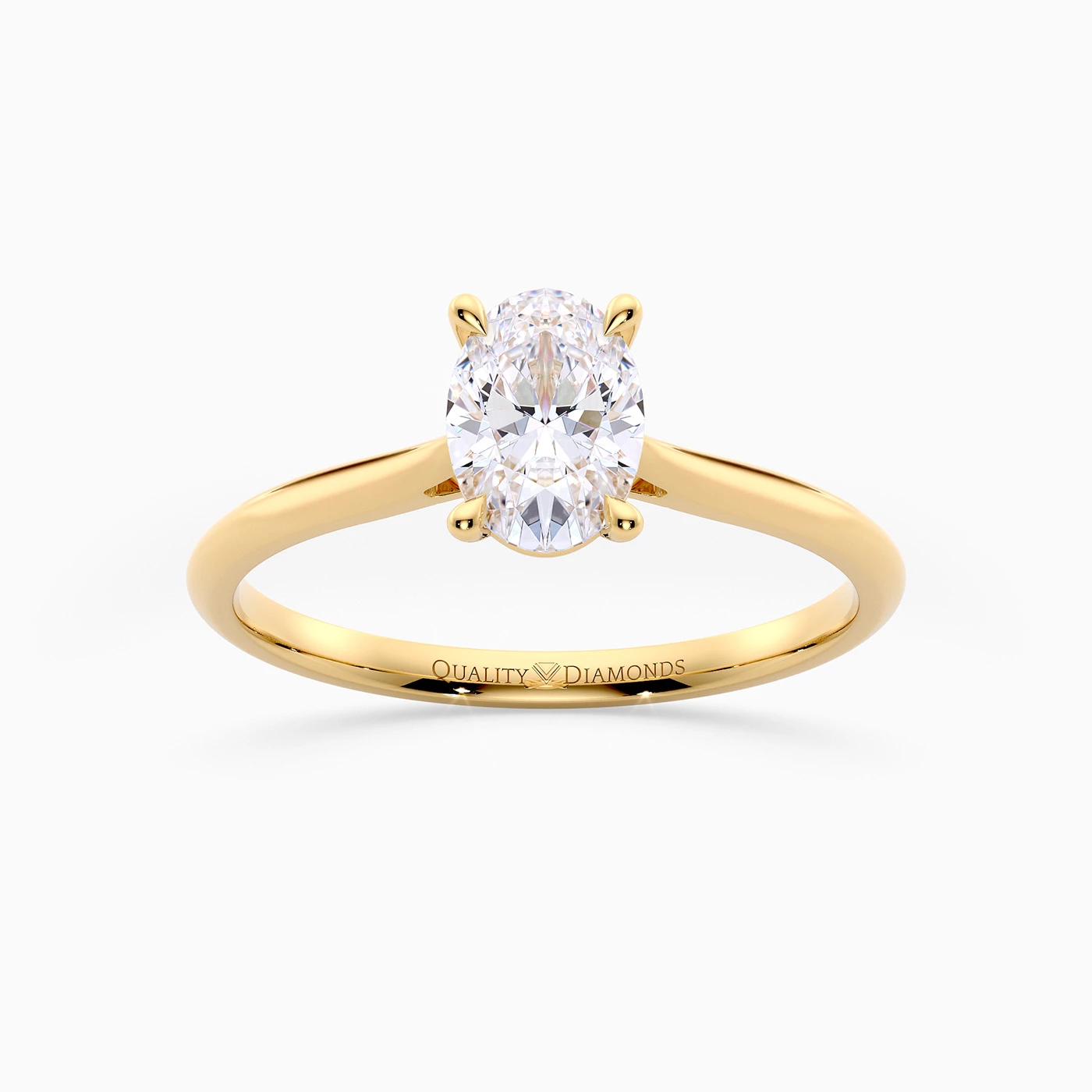 Oval Carys Diamond Ring in 9K Yellow Gold