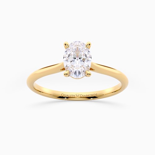 An Oval Diamond Engagement Ring in Yellow Gold