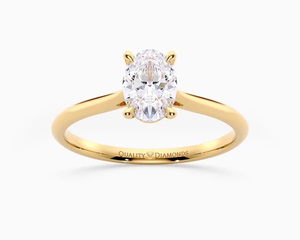 Oval Carys Diamond Ring in 18K Yellow Gold