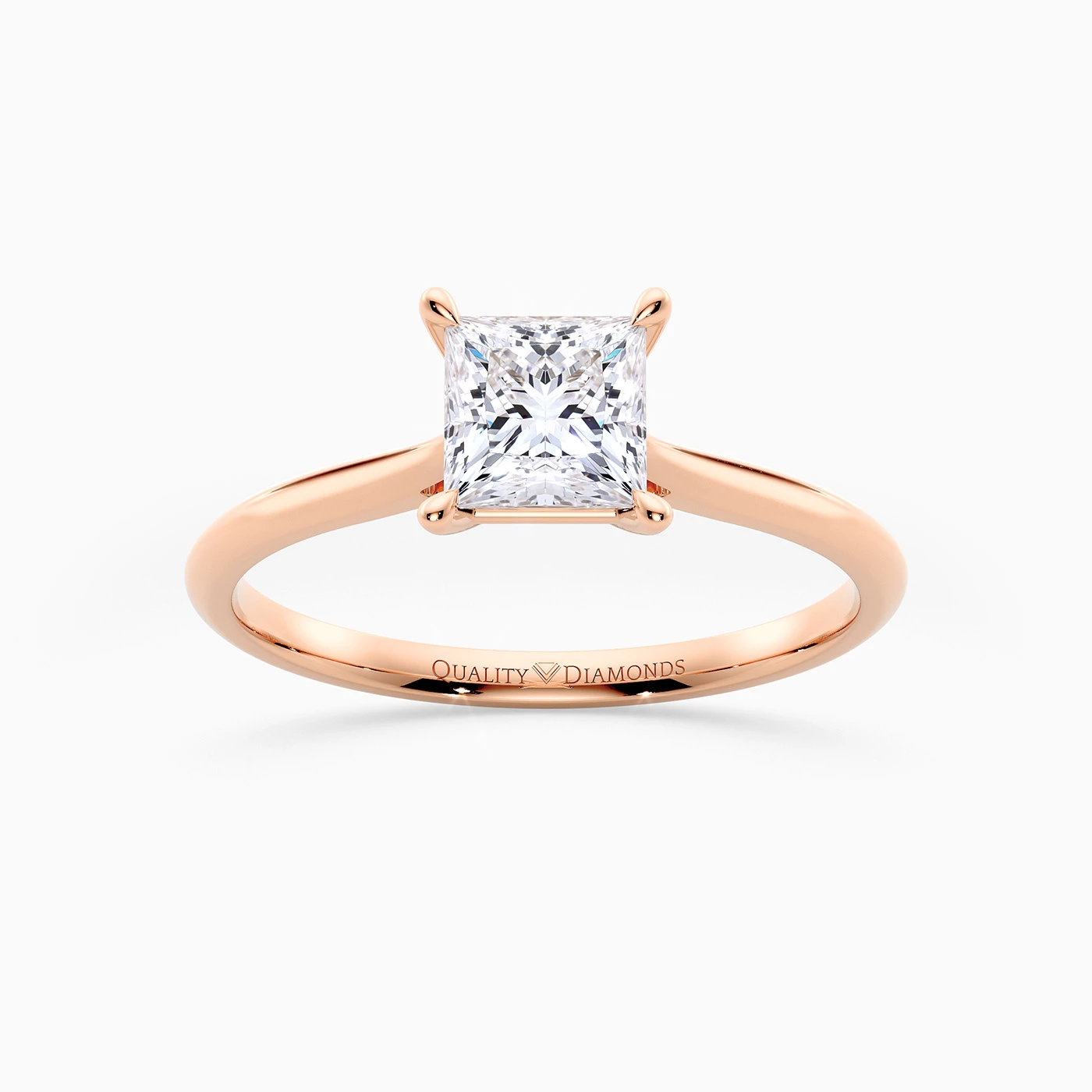 Princess Carys Diamond Ring in 18K Rose Gold
