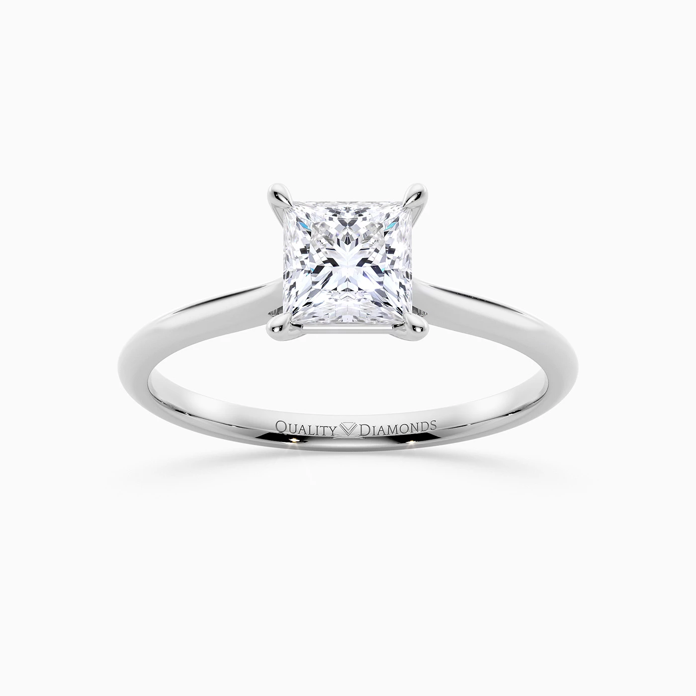 Princess Carys Diamond Ring in 18K White Gold