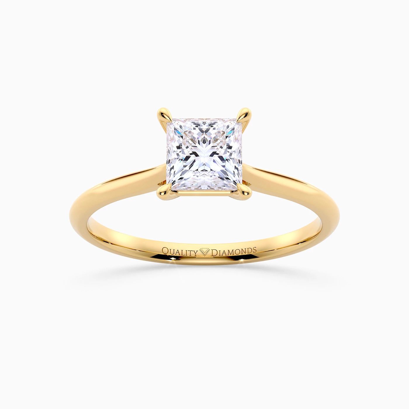 Princess Carys Diamond Ring in 18K Yellow Gold
