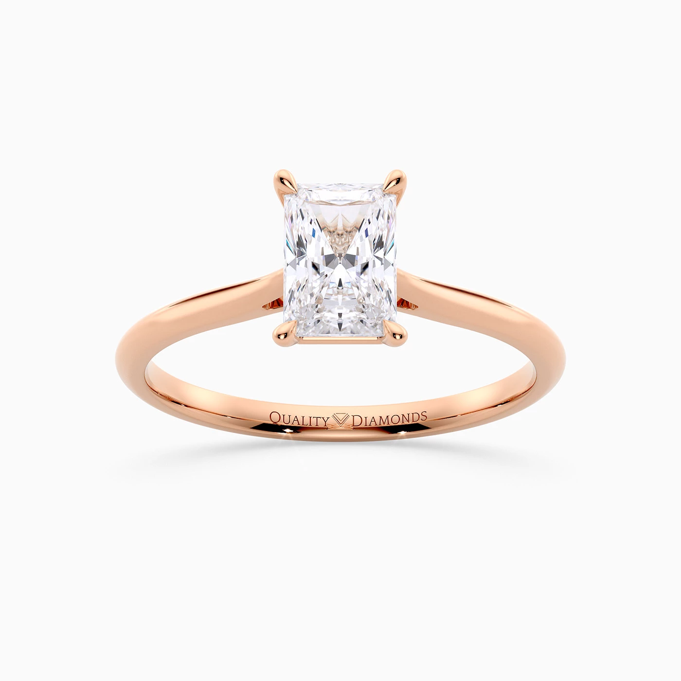 Radiant Carys Diamond Ring in 18K Rose Gold