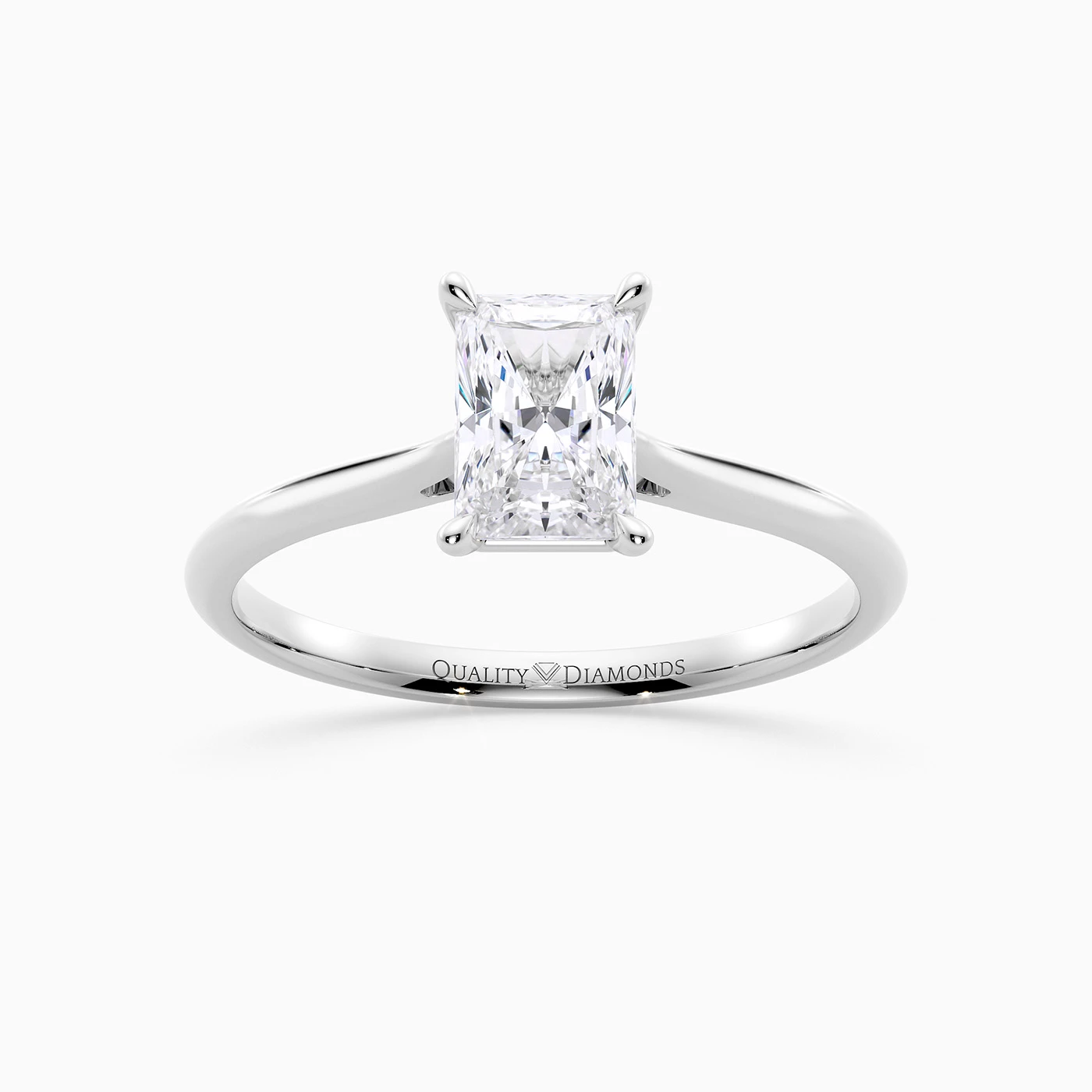 Radiant Carys Diamond Ring in 18K White Gold