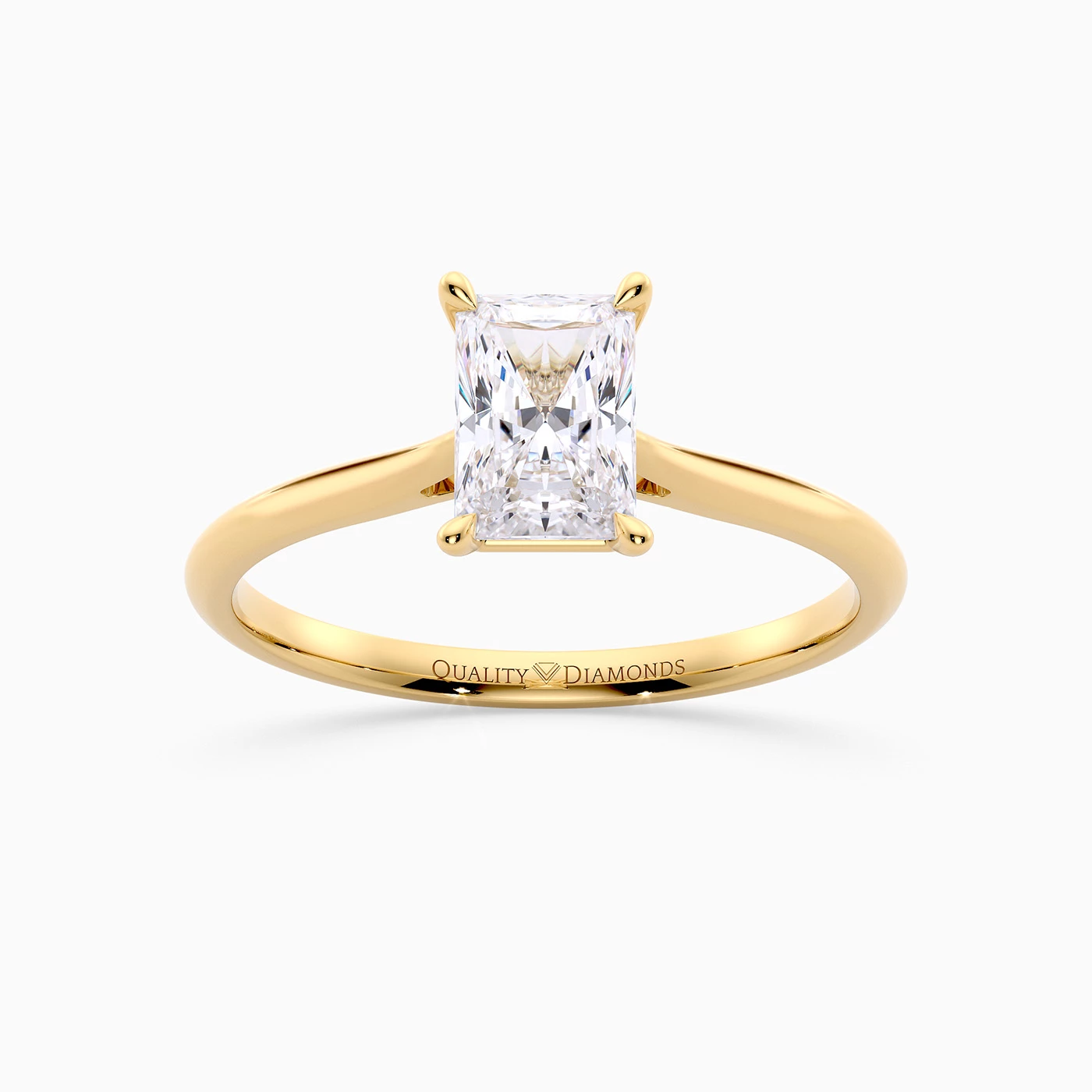 Radiant Carys Diamond Ring in 18K Yellow Gold