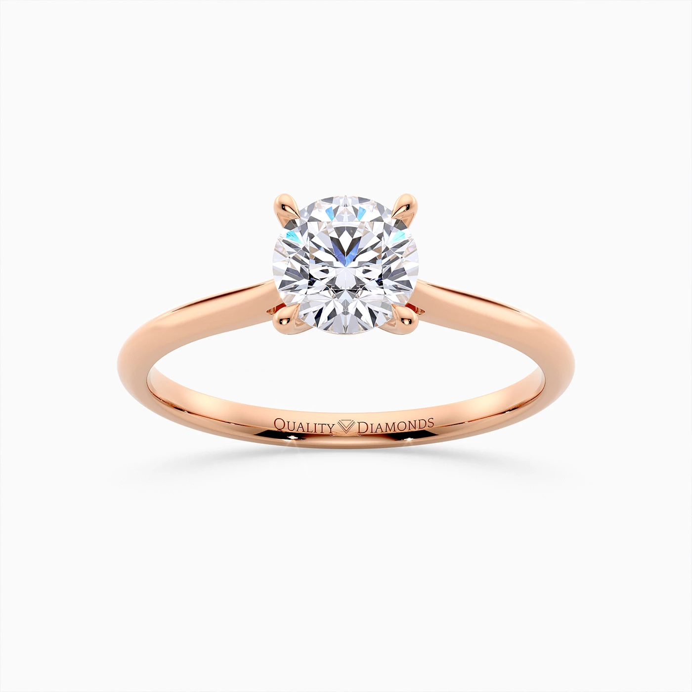 Round Brilliant Carys Diamond Ring in 18K Rose Gold