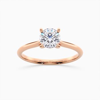 Round Brilliant Carys Diamond Ring in 18K Rose Gold