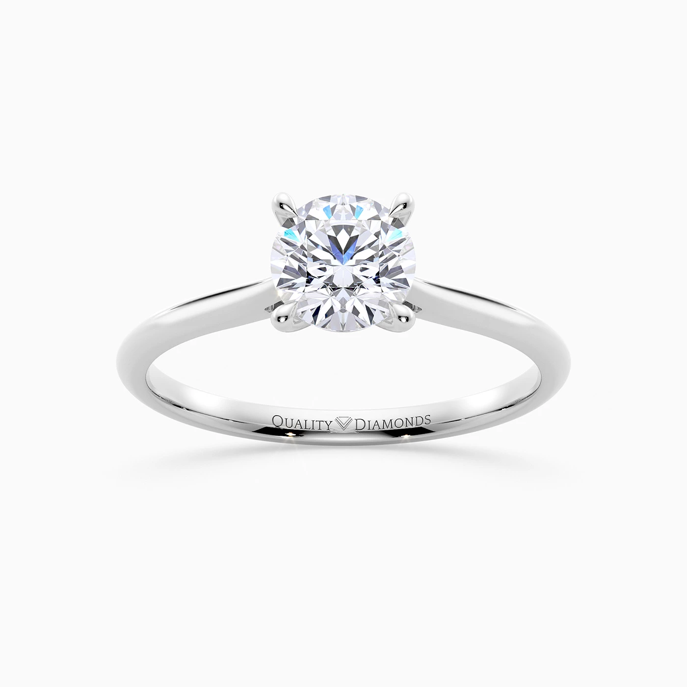 Round Brilliant Carys Diamond Ring in 9K White Gold