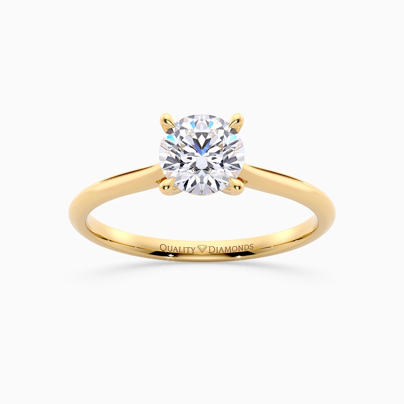 Round Brilliant Carys Diamond Ring in 9K Yellow Gold