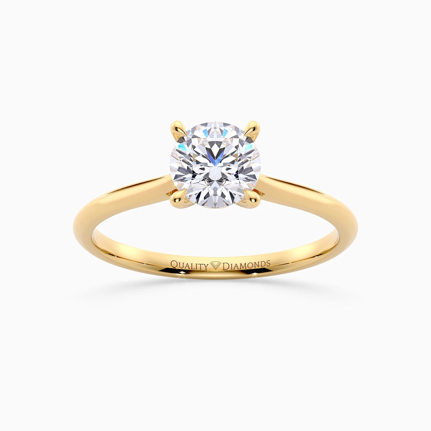 Round Brilliant Carys Diamond Ring in 18K Yellow Gold