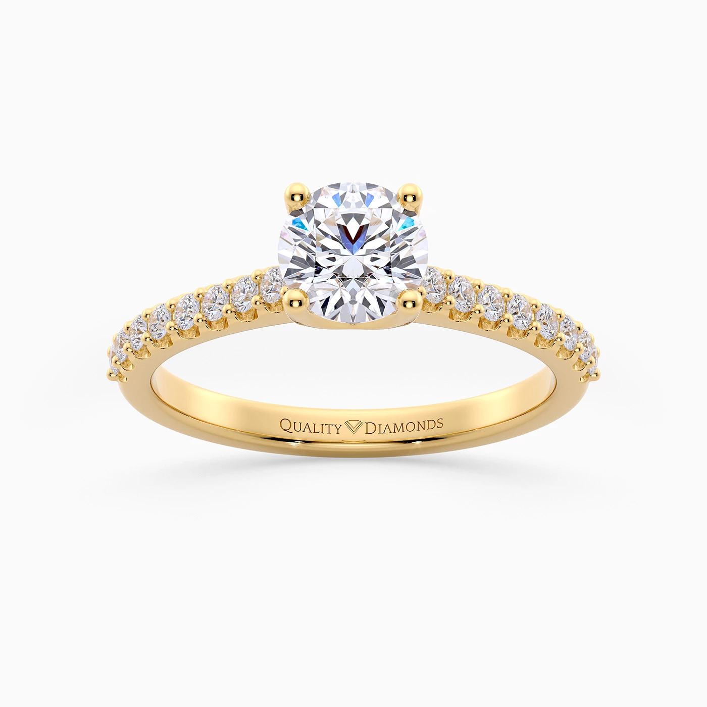 Diamond Set Round Brilliant Amorette Diamond Ring in 9K Yellow Gold