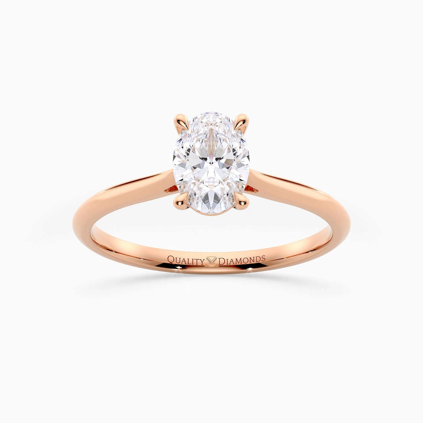 Oval Carys Diamond Ring in 18K Rose Gold