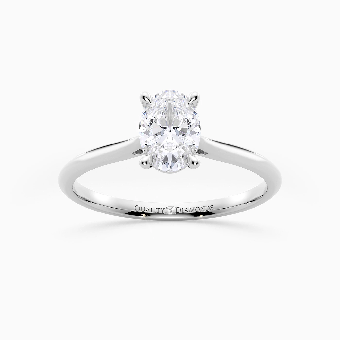 Oval Carys Diamond Ring in 18K White Gold