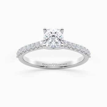 Cushion Diamond Set Amorette Diamond Ring in Platinum