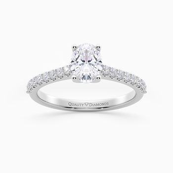 Oval Diamond Set Amorette Diamond Ring in Platinum