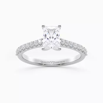 Radiant Diamond Set Amorette Diamond Ring in Platinum