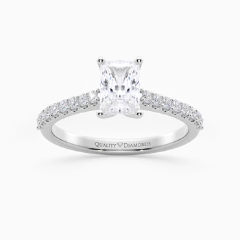 Radiant Diamond Set Amorette Diamond Ring in Platinum
