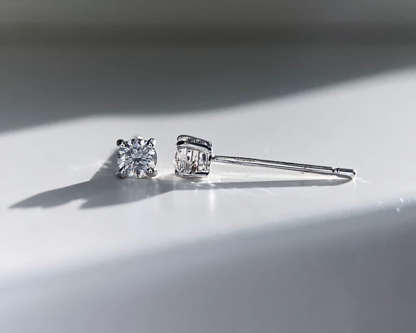 0.33ct Lab-Grown Round Brilliant Ettore Diamond Stud Earrings in 9K White Gold