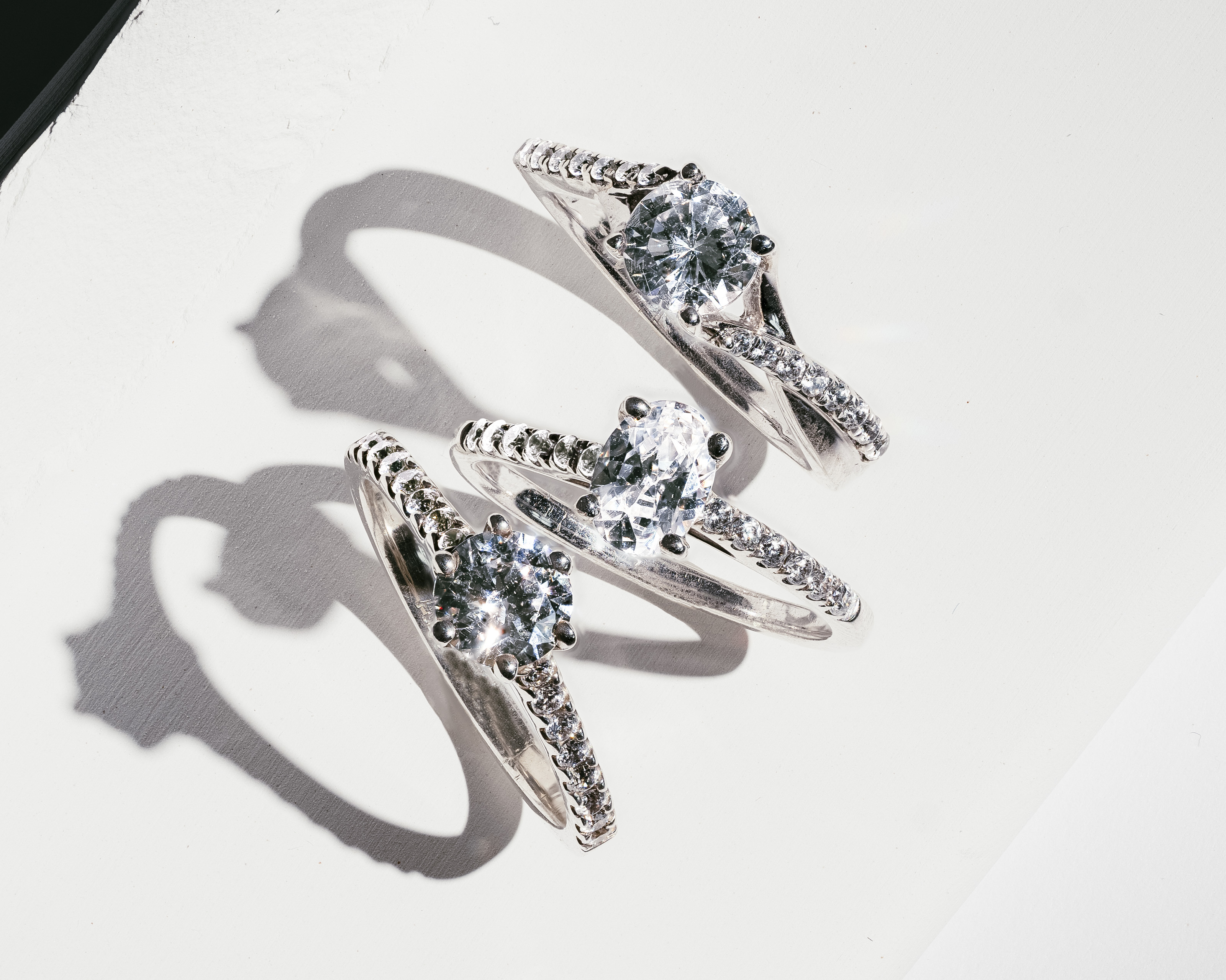 Diamond Set Solitaire Engagement Rings