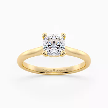 Cushion Ettore Diamond Ring in 9K Yellow Gold