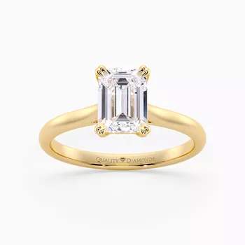 Emerald Ettore Diamond Ring in 9K Yellow Gold