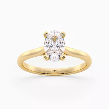 Oval Ettore Diamond Ring in 9K Yellow Gold