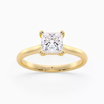 Princess Ettore Diamond Ring in 9K Yellow Gold