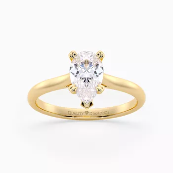 Pear Ettore Diamond Ring in 9K Yellow Gold