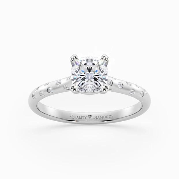 Diamond Set Cushion Ettore Diamond Ring in Palladium 950
