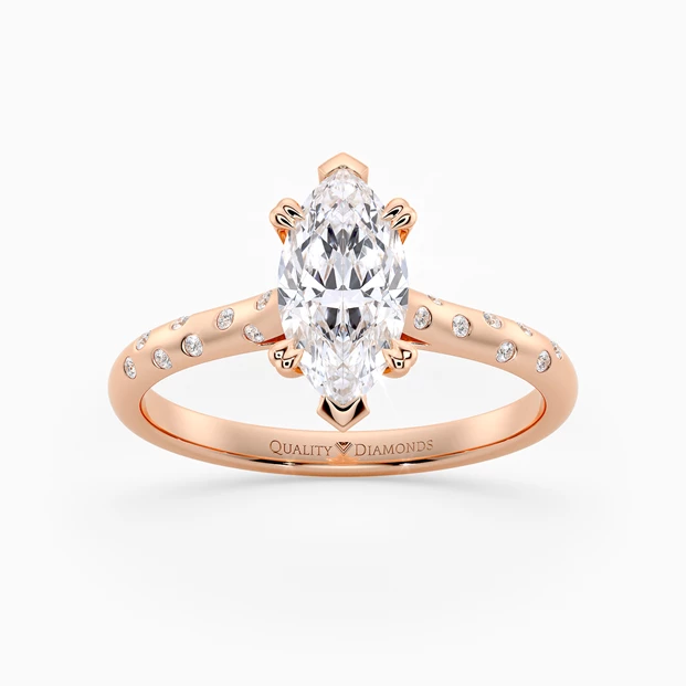 Diamond Set Marquise Ettore Diamond Ring in 18K Rose Gold