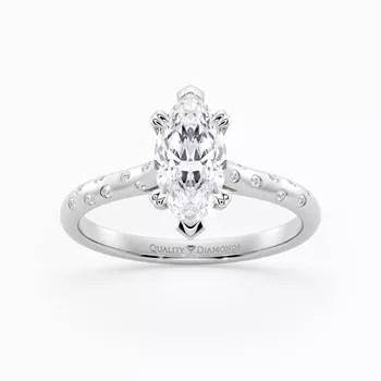 Diamond Set Marquise Ettore Diamond Ring in Platinum 950